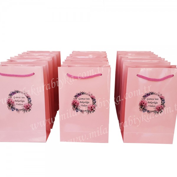 Kişiye Özel Karton Çanta ( Pembe ) Kişiye Özel Karton Çanta ( Pembe )